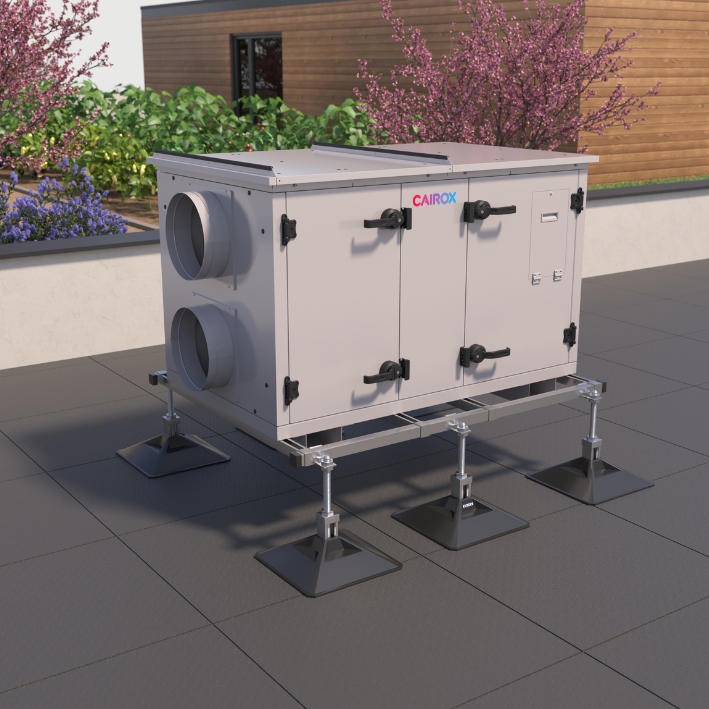 Rooftop galvanized steel terrace support solutions